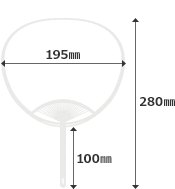 コンパクトサイズ横195mm×縦280mm×持ち手100mm