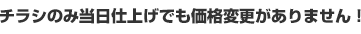 チラシのみ当日仕上げでも価格変更がありません！